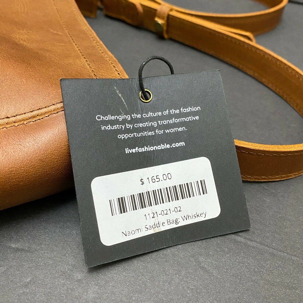 Able Naomi Saddlebag Purse Whiskey Adjustable Crossbody Zippered - Picture 4 of 10